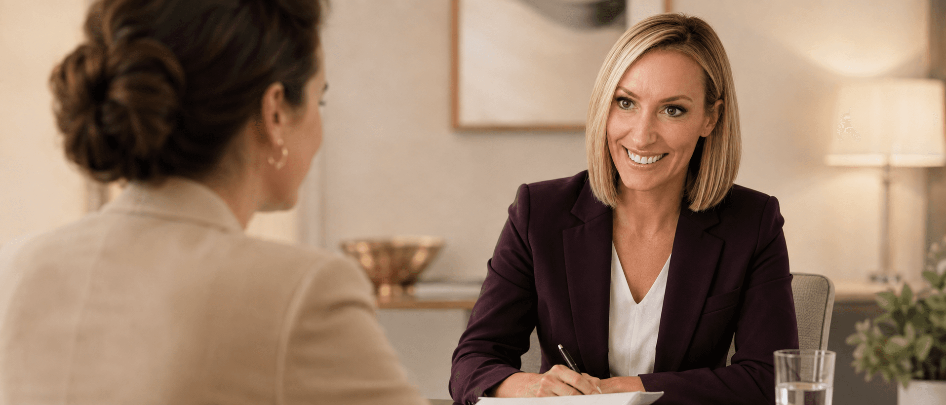 Christie Heiner meeting with a client